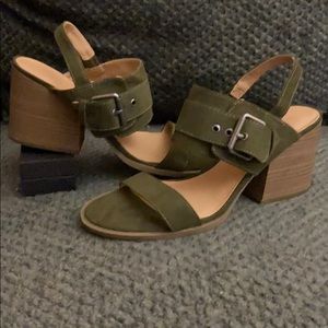Strapped heels green